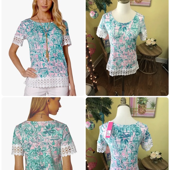Lilly Pulitzer NWT Hayes Top Colorful Camelflage $68 Size XS - Picture 7 of 7